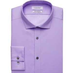 Calvin Klein Men’s Lavender Button-Down Dress Shirt